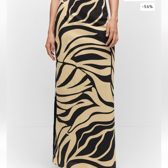 Long printed skirt with opening - Picture 2 of 4